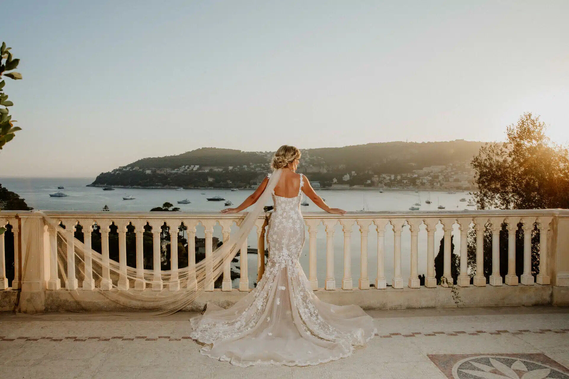 Villa Ephrussi de Rothschild bride watching sunset