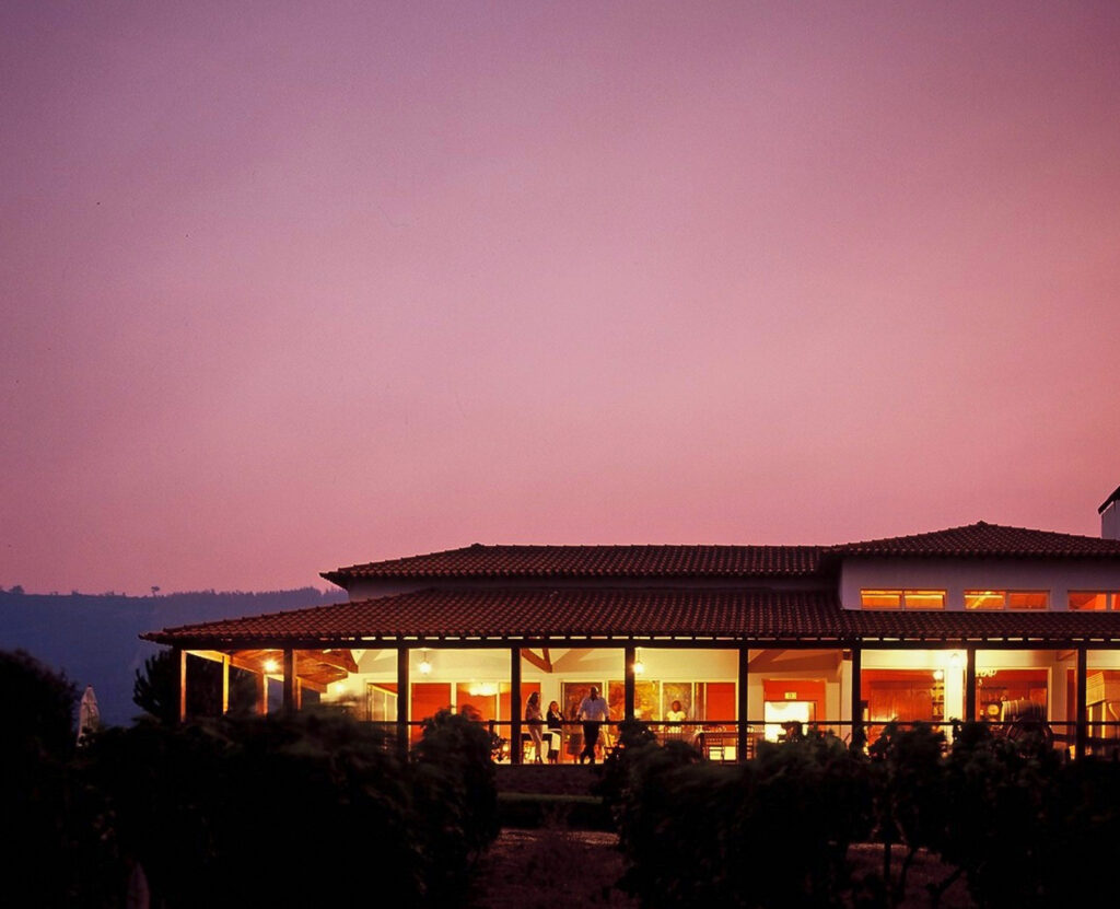 Casa Das Pipas restaurant at sunset at The Manor House Celeirós, luxury wedding venue in Portugal