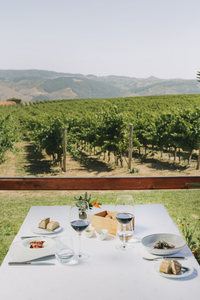 Casa Das Pipas restaurant outdoor seating at The Manor House Celeirós, luxury wedding venue in Portugal