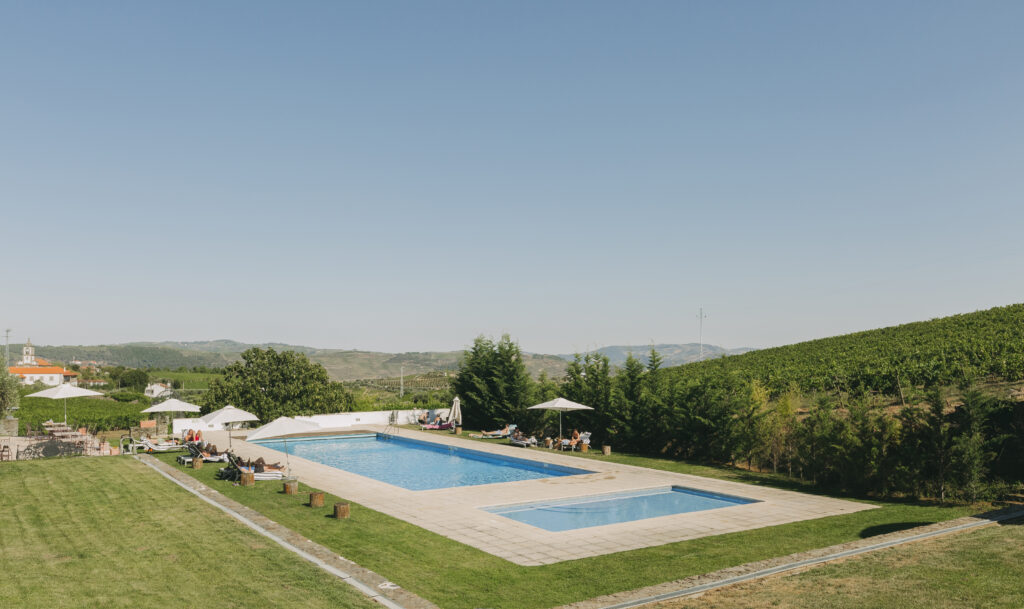 Swimming pool areas at The Manor House Celeirós, luxury wedding venue in Portugal