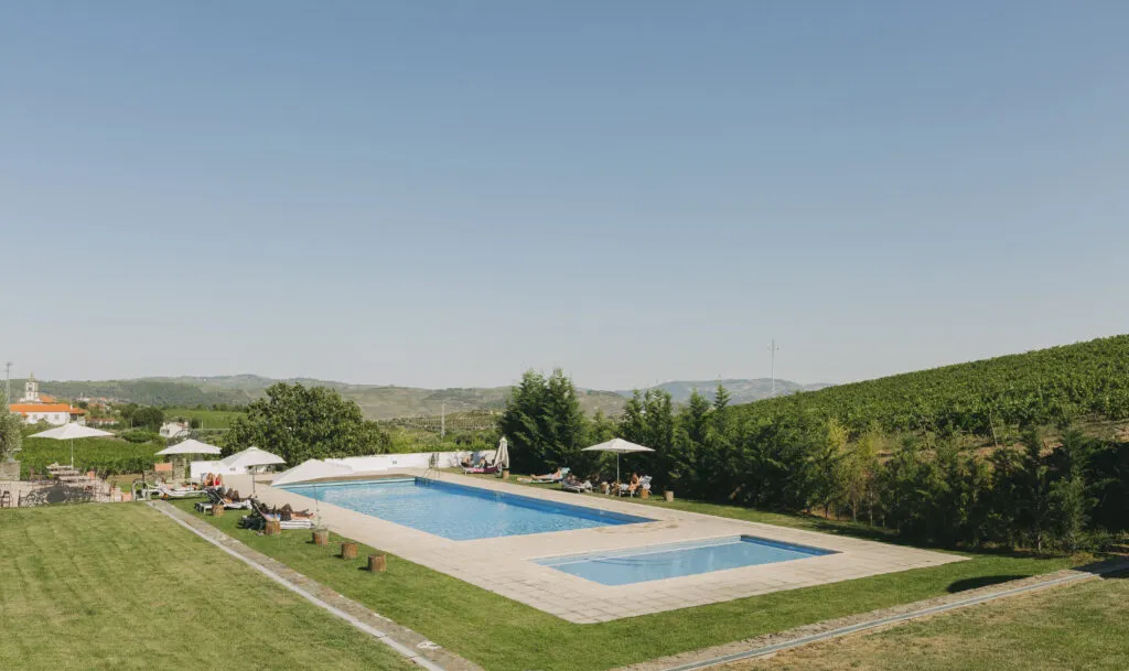 Swimming pool areas at The Manor House Celeirós, luxury wedding venue in Portugal