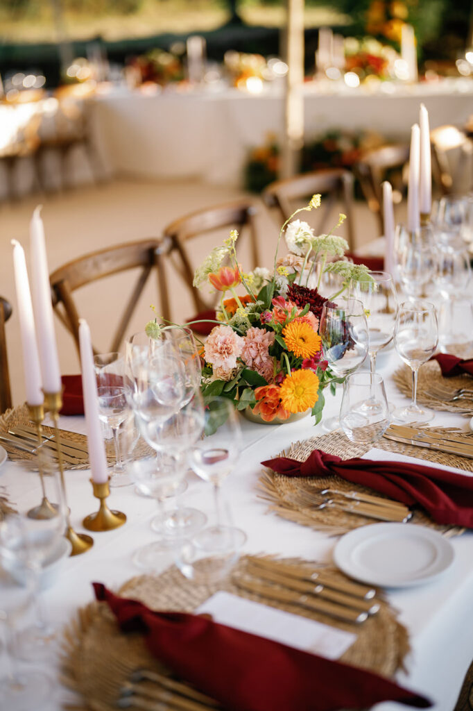 Tablescape at The Manor House Celeiros luxury wedding venue in Portugal.