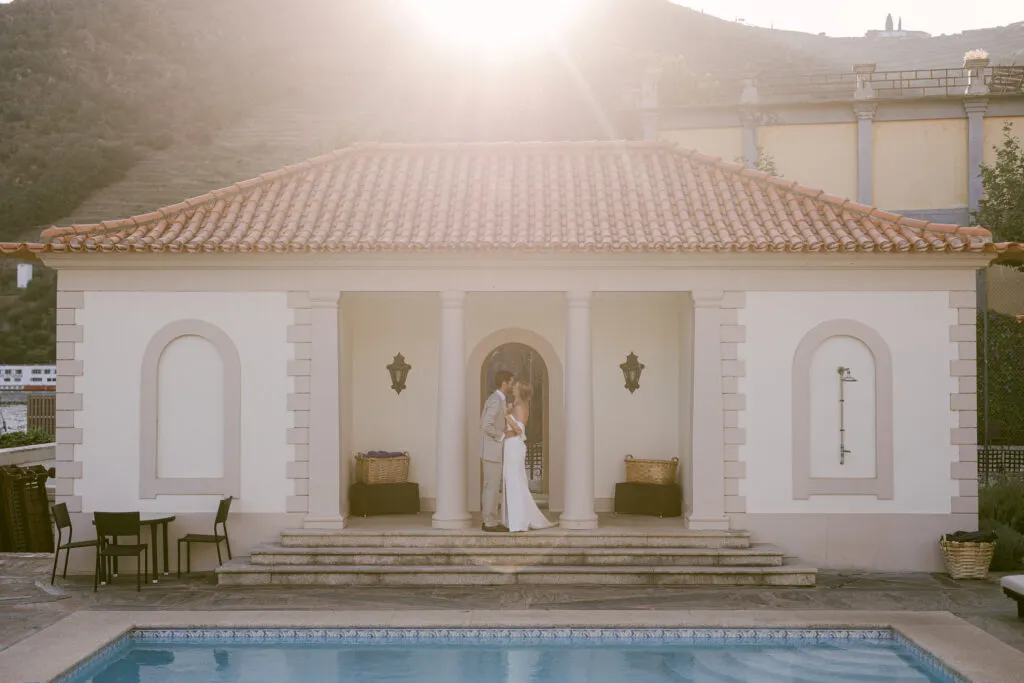 Vintage House Couple by pool