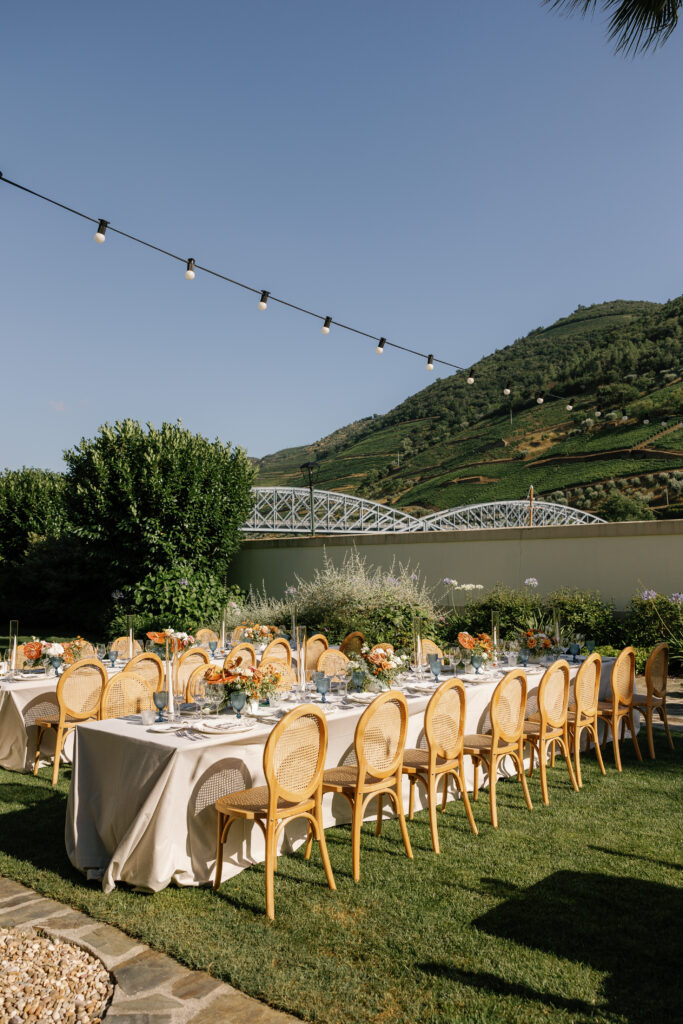 Vintage House Wedding Table with View