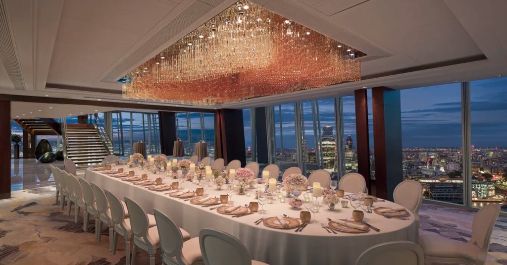 Wedding venue at Shangri-La The Shard overlooking London