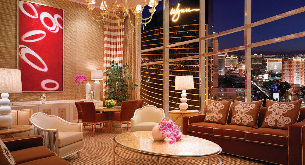 Lounge room with city view