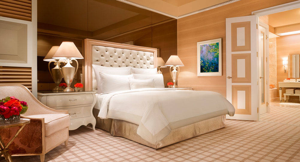 Rustic and modern bedroom with bathroom