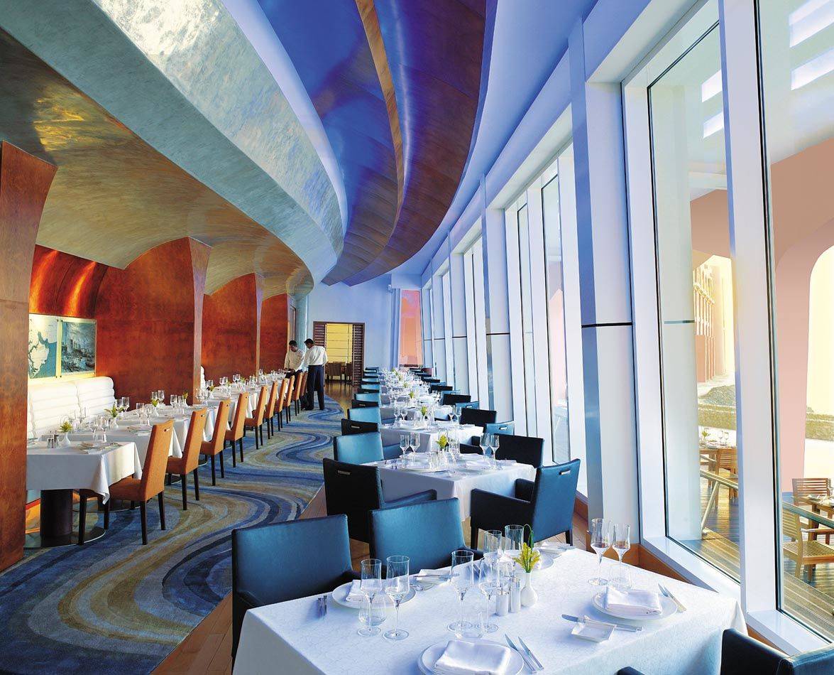 Modern wedding venue dining area