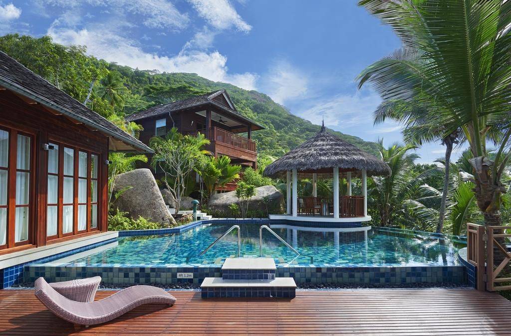 Swimming pool with views at Hilton Seychelles Labriz Resort & Spa