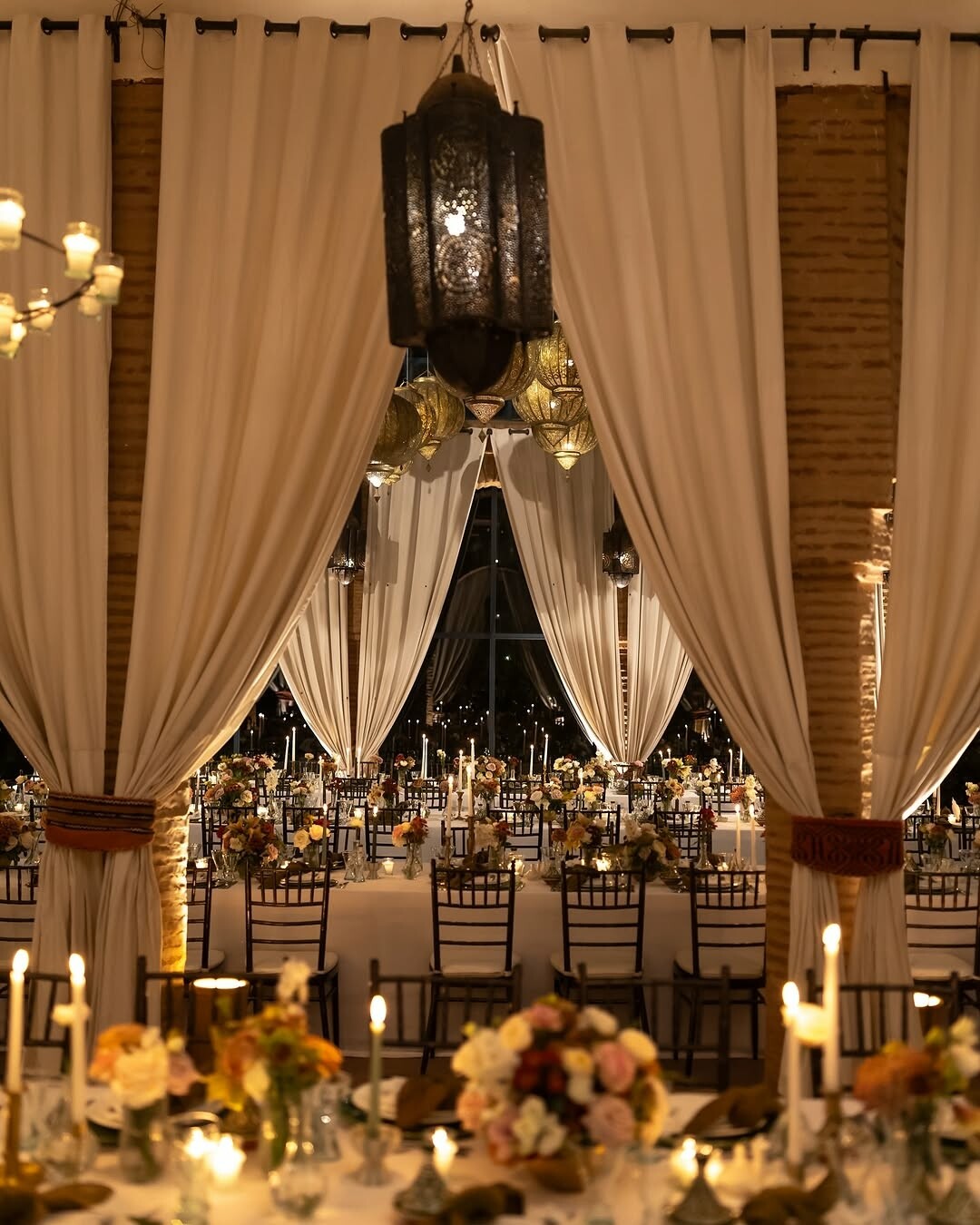 Wedding meal setting in Marrakech